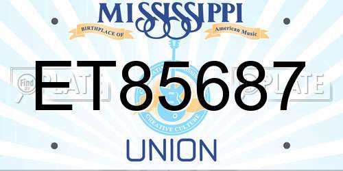 ET85687 Mississippi License Plate