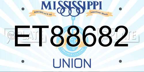 ET88682 Mississippi License Plate