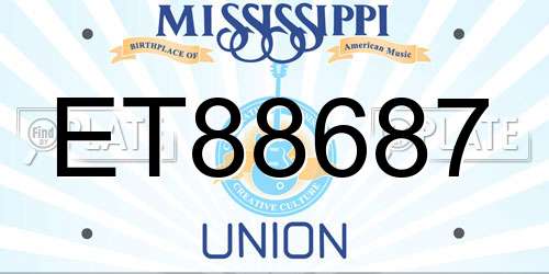 ET88687 Mississippi License Plate