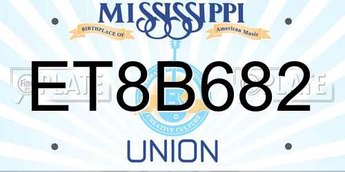 ET8B682 Mississippi License Plate