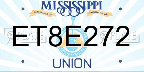 ET8E272 Mississippi License Plate