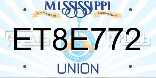 ET8E772 Mississippi License Plate