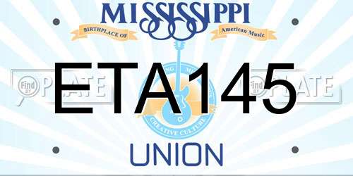ETA145 Mississippi License Plate