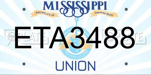 ETA3488 Mississippi License Plate