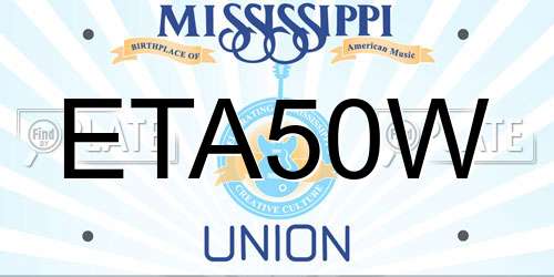 ETA50W Mississippi License Plate