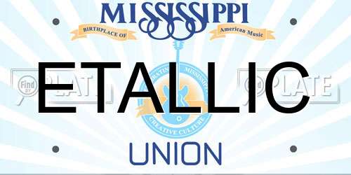 ETALLIC Mississippi License Plate