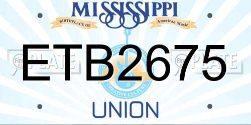 ETB2675 Mississippi License Plate