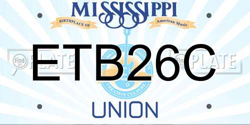 ETB26C Mississippi License Plate
