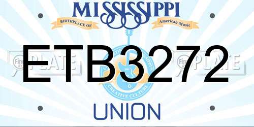 ETB3272 Mississippi License Plate