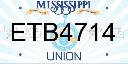 ETB4714 Mississippi License Plate