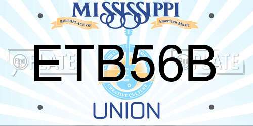 ETB56B Mississippi License Plate