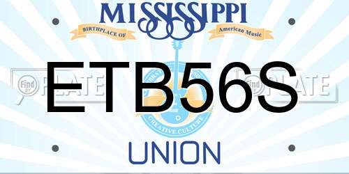 ETB56S Mississippi License Plate