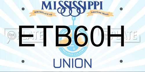 ETB60H Mississippi License Plate