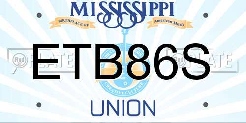 ETB86S Mississippi License Plate