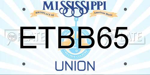 ETBB65 Mississippi License Plate