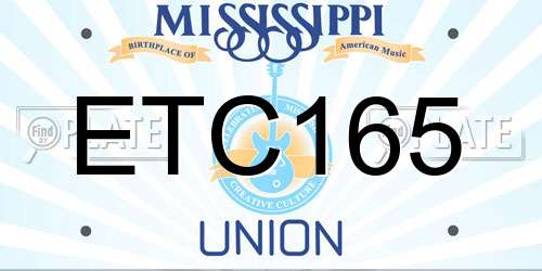 ETC165 Mississippi License Plate