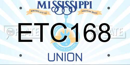 ETC168 Mississippi License Plate