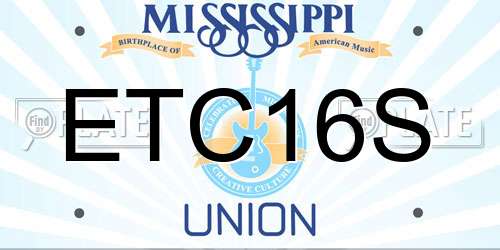 ETC16S Mississippi License Plate