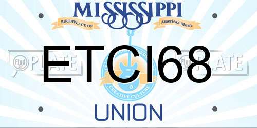 ETCI68 Mississippi License Plate