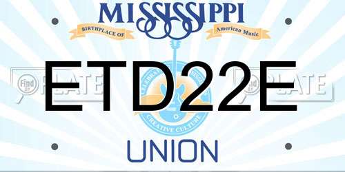 ETD22E Mississippi License Plate
