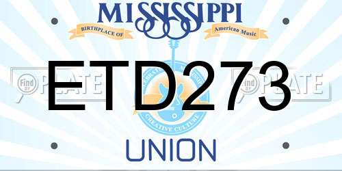 ETD273 Mississippi License Plate