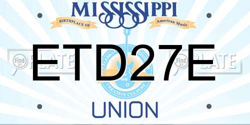 ETD27E Mississippi License Plate