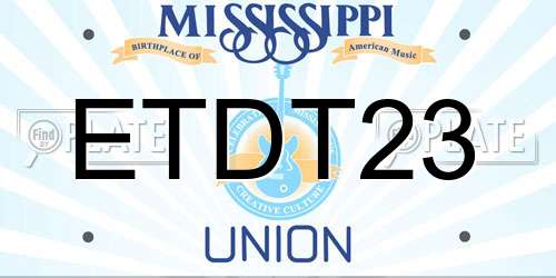 ETDT23 Mississippi License Plate
