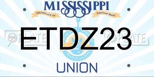ETDZ23 Mississippi License Plate