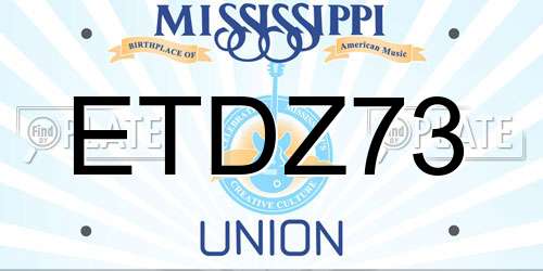 ETDZ73 Mississippi License Plate