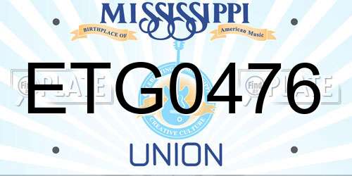 ETG0476 Mississippi License Plate