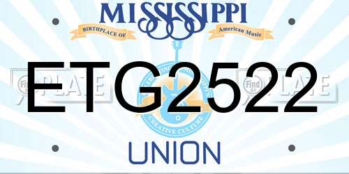 ETG2522 Mississippi License Plate