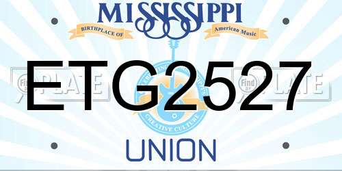 ETG2527 Mississippi License Plate