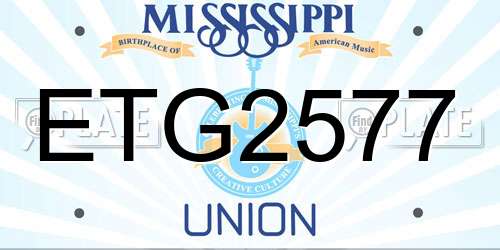 ETG2577 Mississippi License Plate