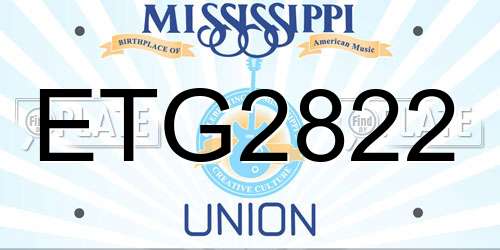ETG2822 Mississippi License Plate