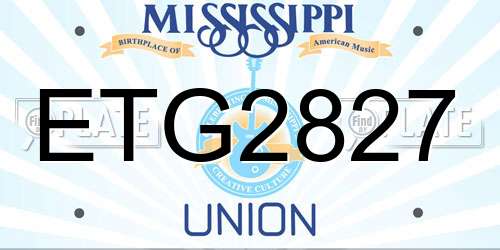ETG2827 Mississippi License Plate