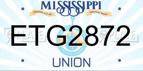 ETG2872 Mississippi License Plate