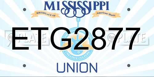 ETG2877 Mississippi License Plate