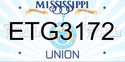 ETG3172 Mississippi License Plate
