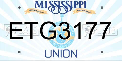 ETG3177 Mississippi License Plate