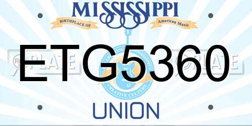 ETG5360 Mississippi License Plate