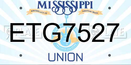ETG7527 Mississippi License Plate