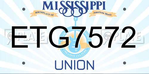 ETG7572 Mississippi License Plate