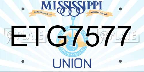 ETG7577 Mississippi License Plate