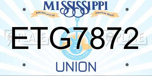 ETG7872 Mississippi License Plate