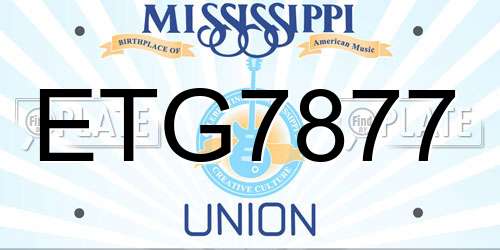 ETG7877 Mississippi License Plate