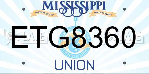 ETG8360 Mississippi License Plate