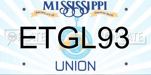 ETGL93 Mississippi License Plate