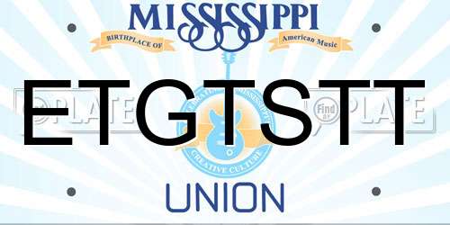 ETGTSTT Mississippi License Plate