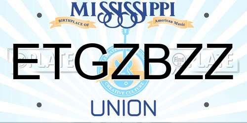 ETGZBZZ Mississippi License Plate