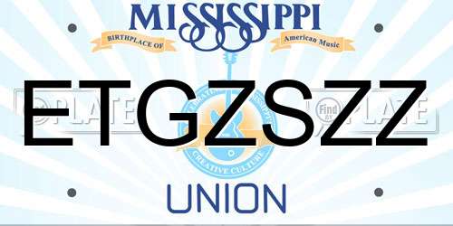 ETGZSZZ Mississippi License Plate